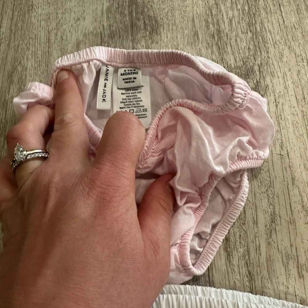 Janie and Jack Pink and White Diaper Covers